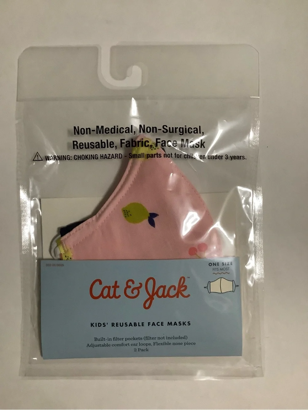 Cat & Jack Kids' Plaid Face Mask - Peach, Cream & Yellow Trim 4 pcs